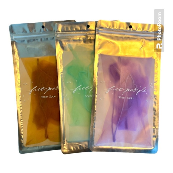 Free People Accessories - RARE Free People The Moment sheer ankle socks, pack of 3 lilac bare and mint